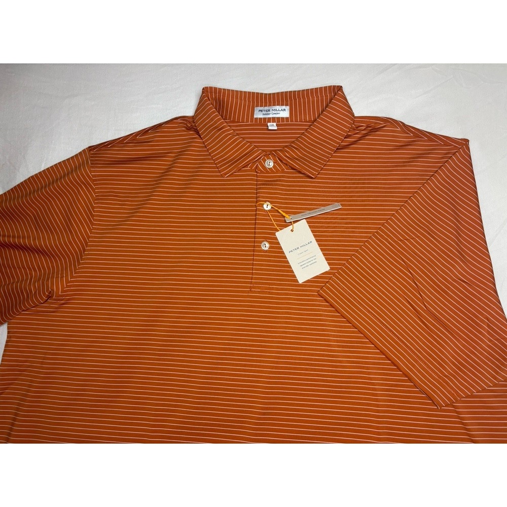 Peter Millar Summer Comfort Hemlock Performance Golf Polo‎ XXL Orange NWT $140